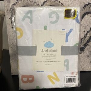 NEW Cloud Island White & Colored A B C's Fitted Crib Sheet.‎ 28" X 52"